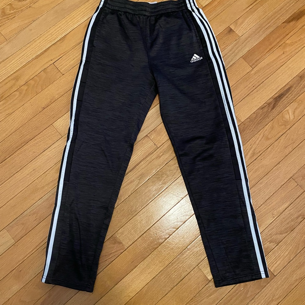 adidas Black Joggers with White Side Stripes